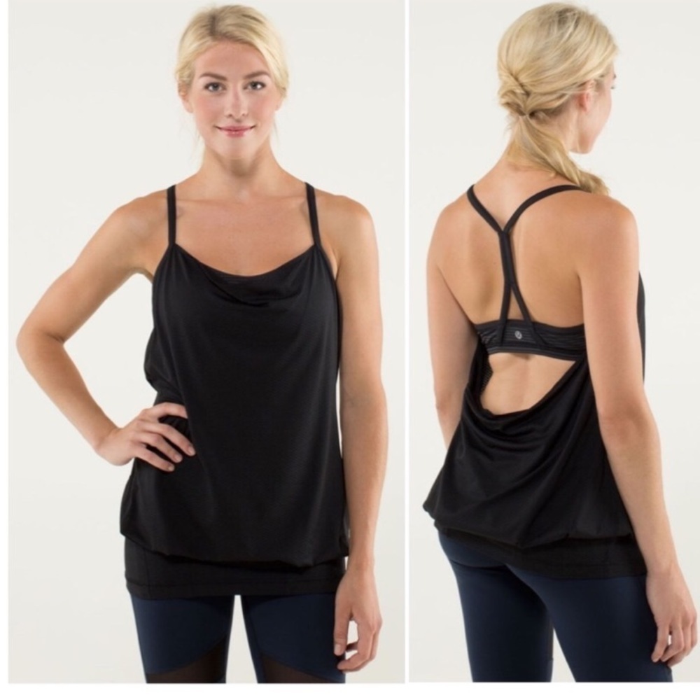 L.Lululemon C.Y.B Tank Black / Hyper Stripe Black